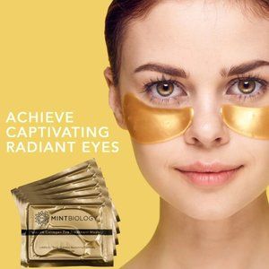 Mint biology 24k pure Nano-active gold Eye Treatment masks (15 packs) BNIB